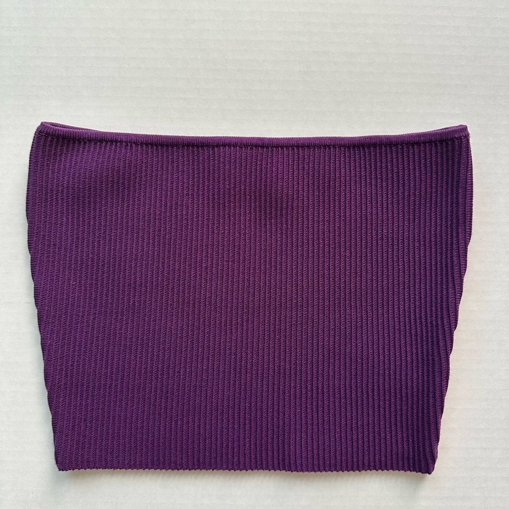 Aritzia Babaton Purple Ribbed Sculpt Top Tube Size XS